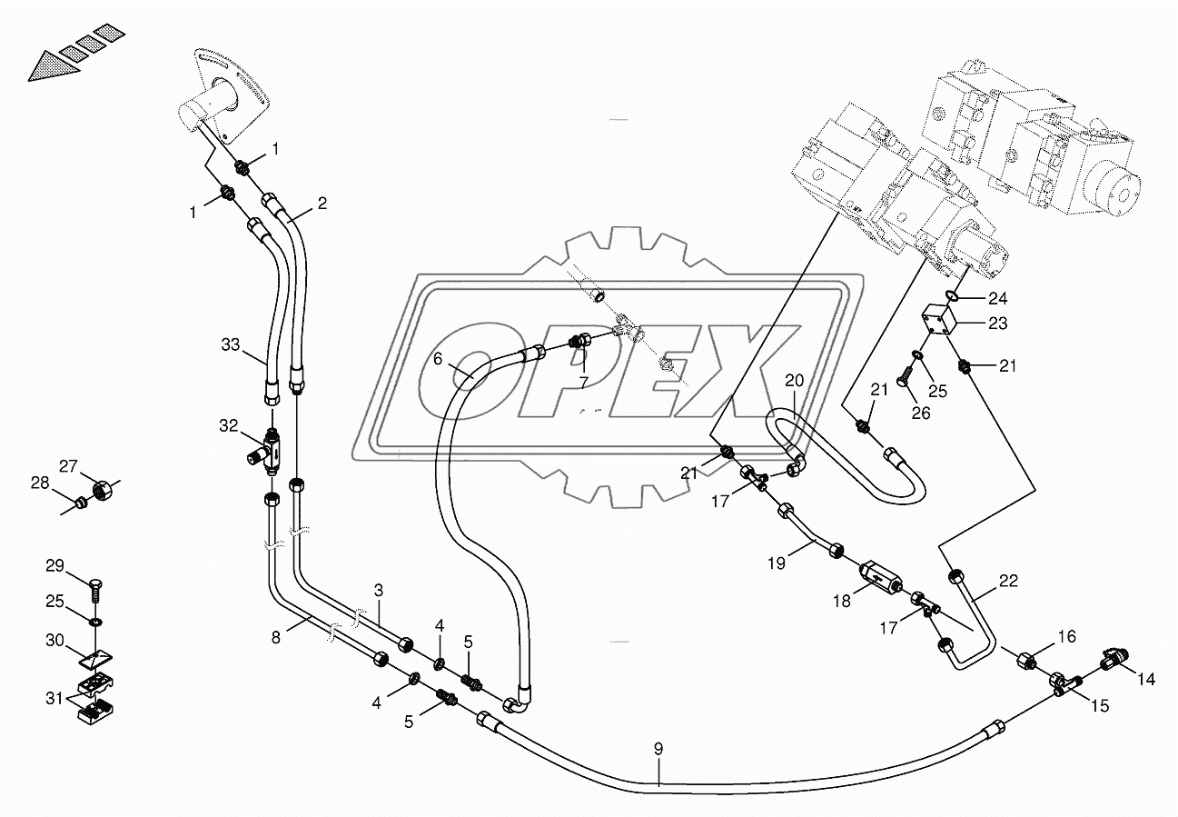 Hydraulics-sieve drive 773001 - 801000 1