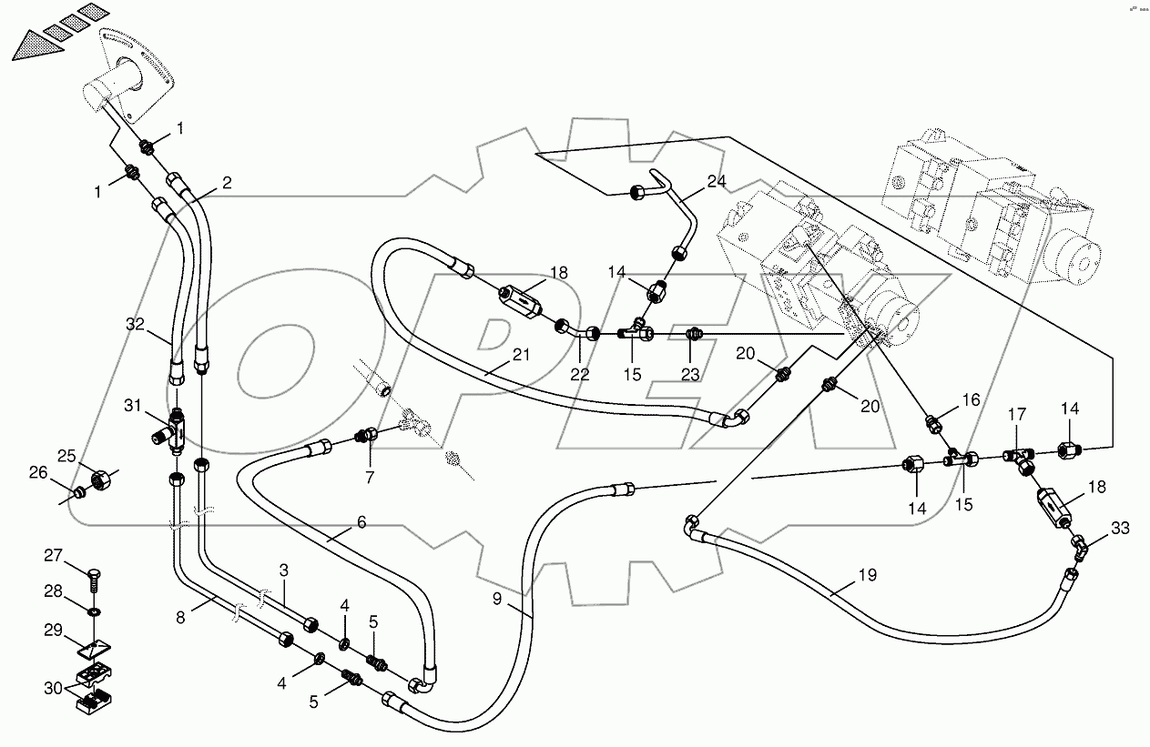 Hydraulics-sieve drive 773001 - 801000
