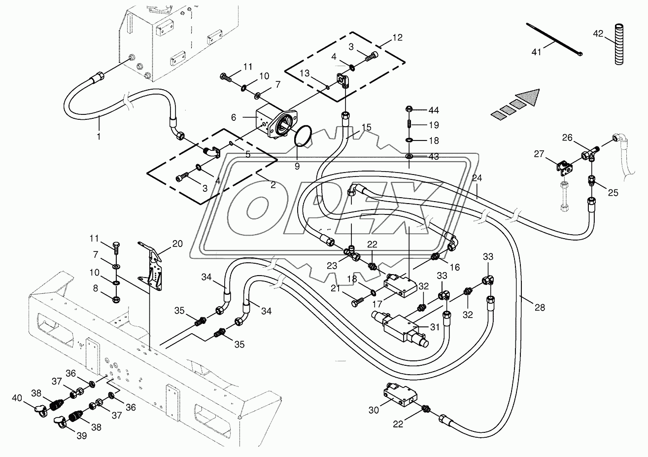 Hydraulics-additive connection back 773001 - 801000 1