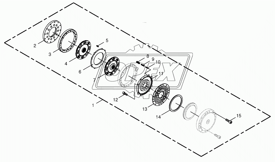 Hydraulic four-surface clutch
