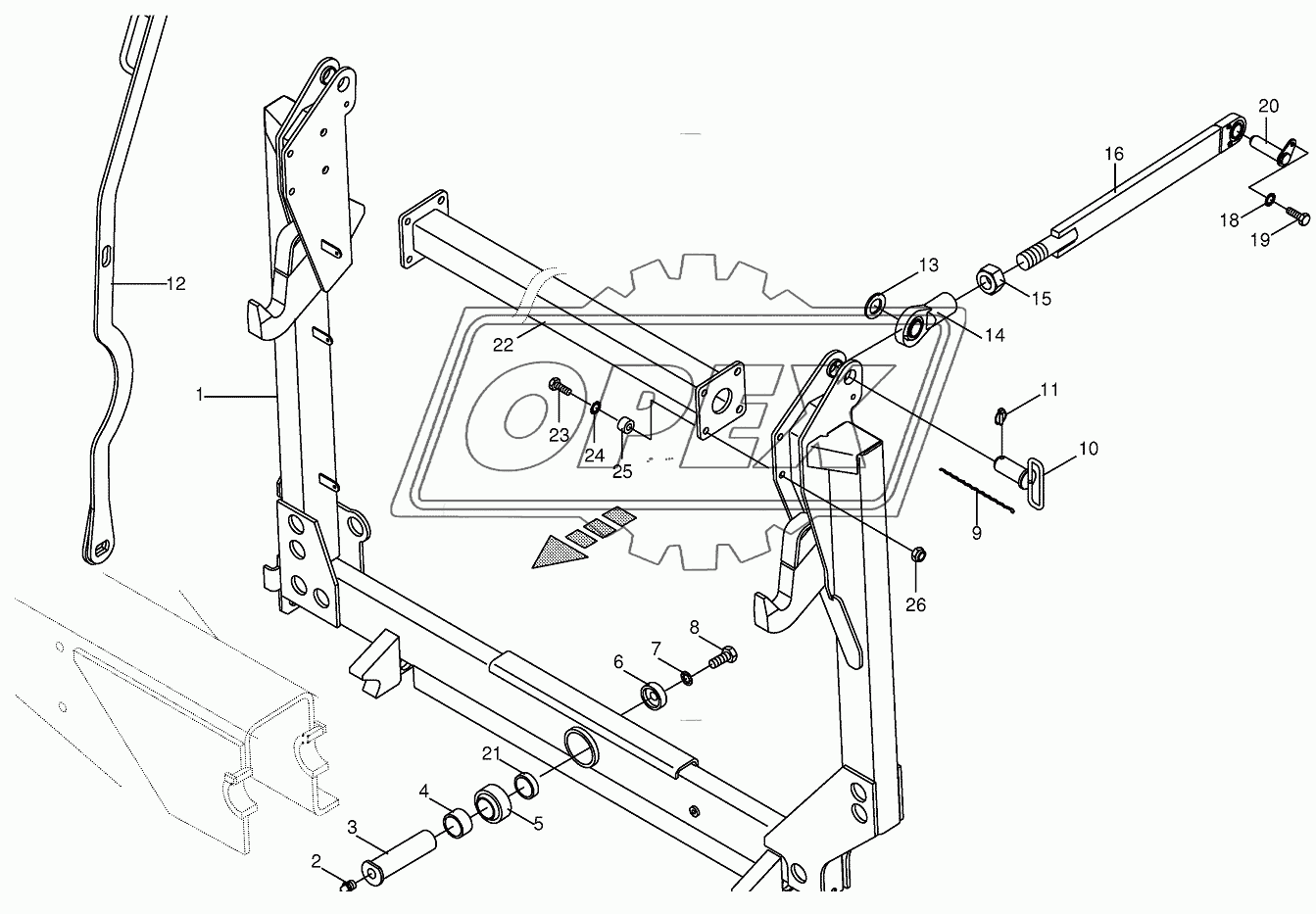 Pivoting frame/linkage