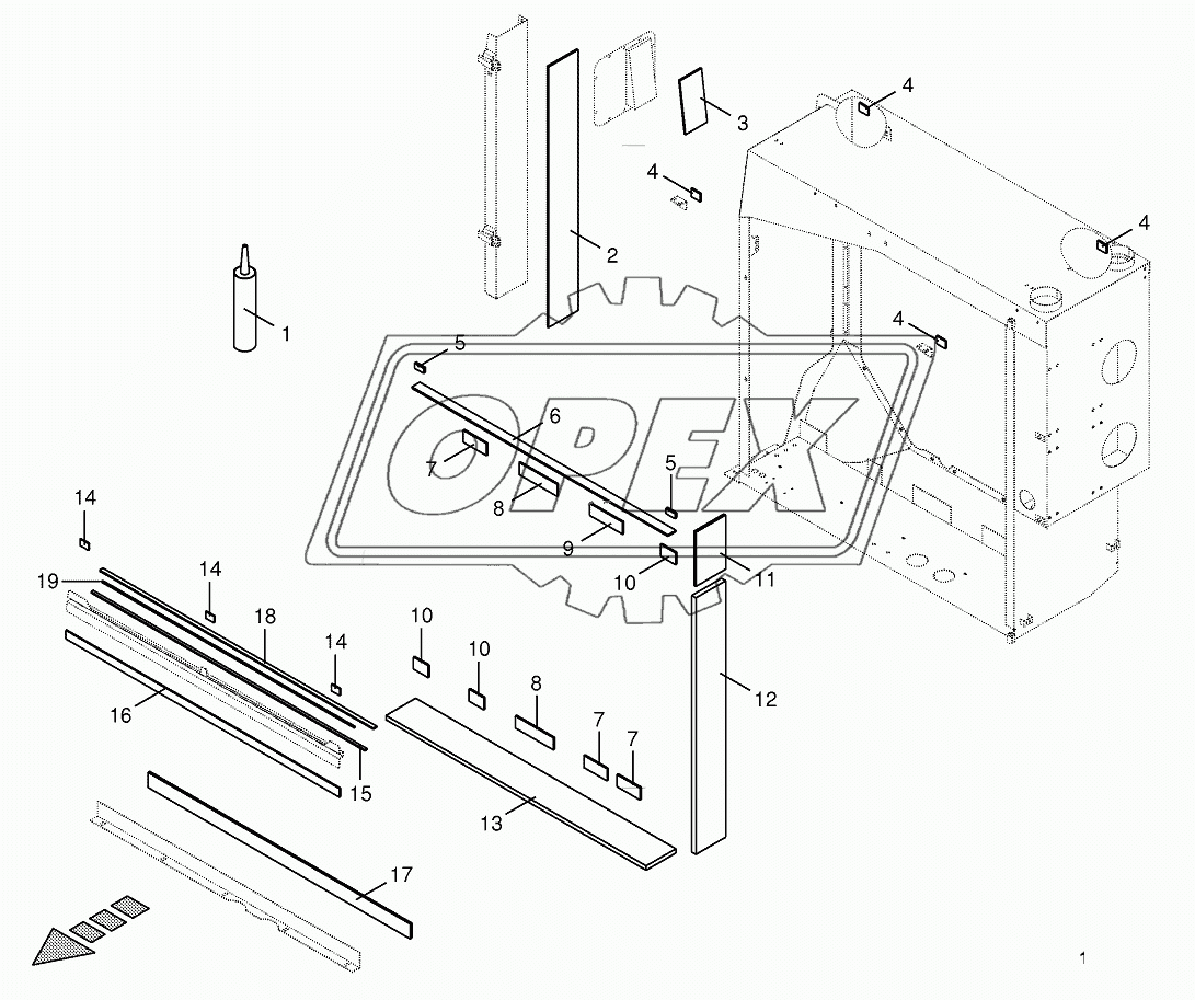 Radiator box-bonded rubber plate