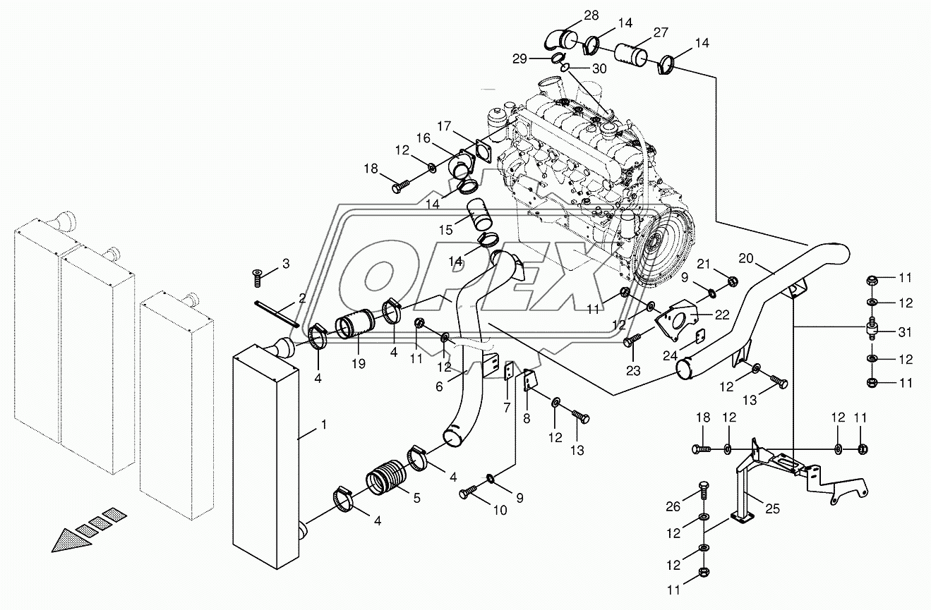 Charge air cooler-rear motor 2