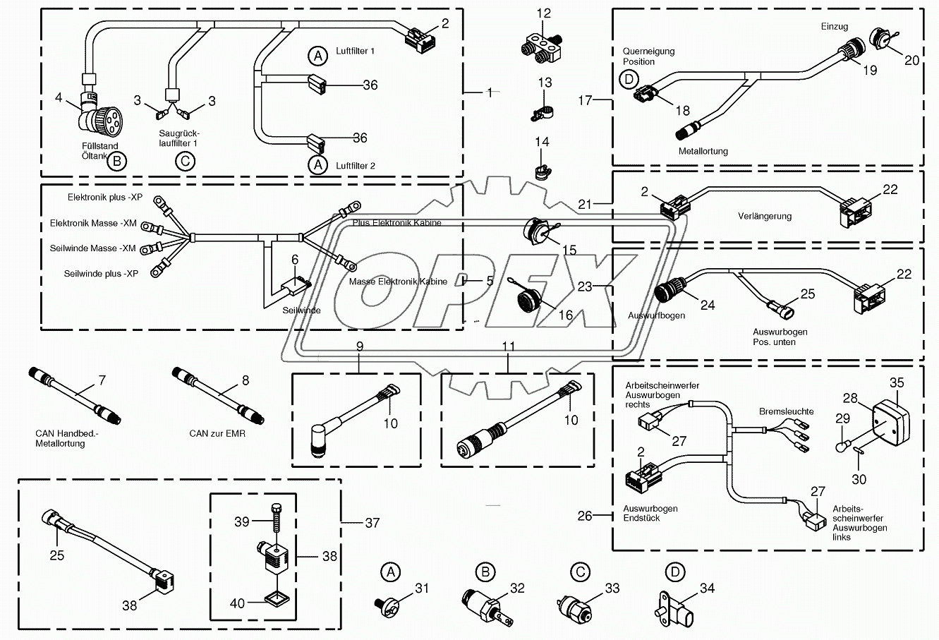 Several wiring looms 2