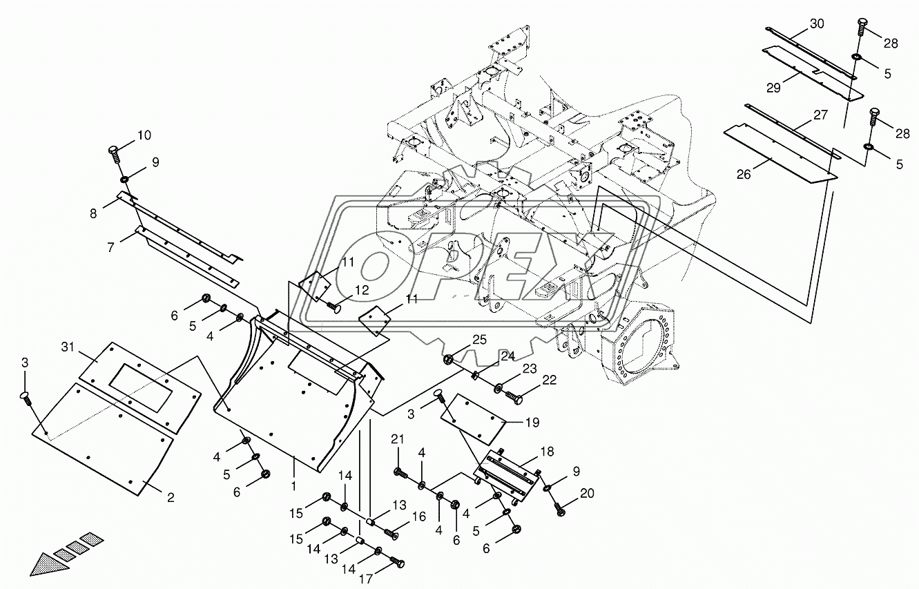 Transfer channel-spring-mounted