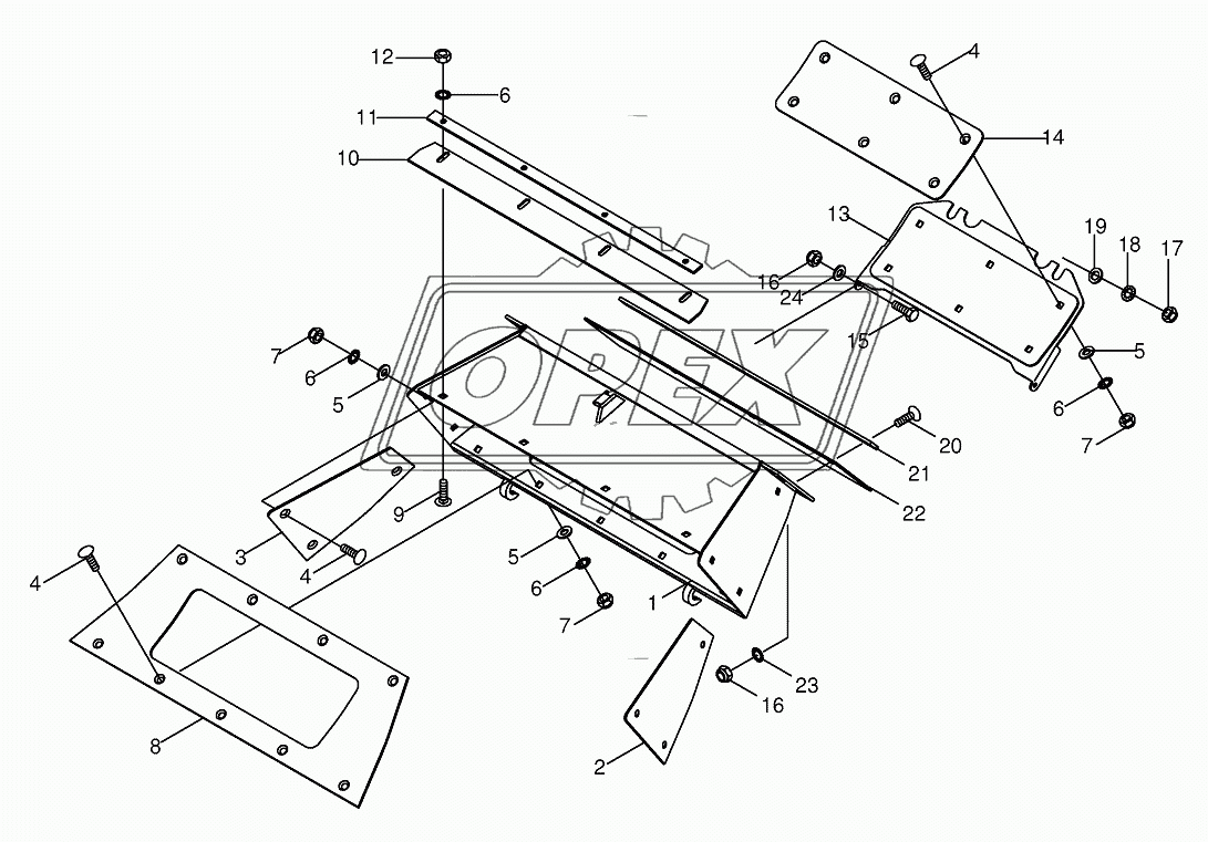 Cracker duct-pivoting-not spring-mounted