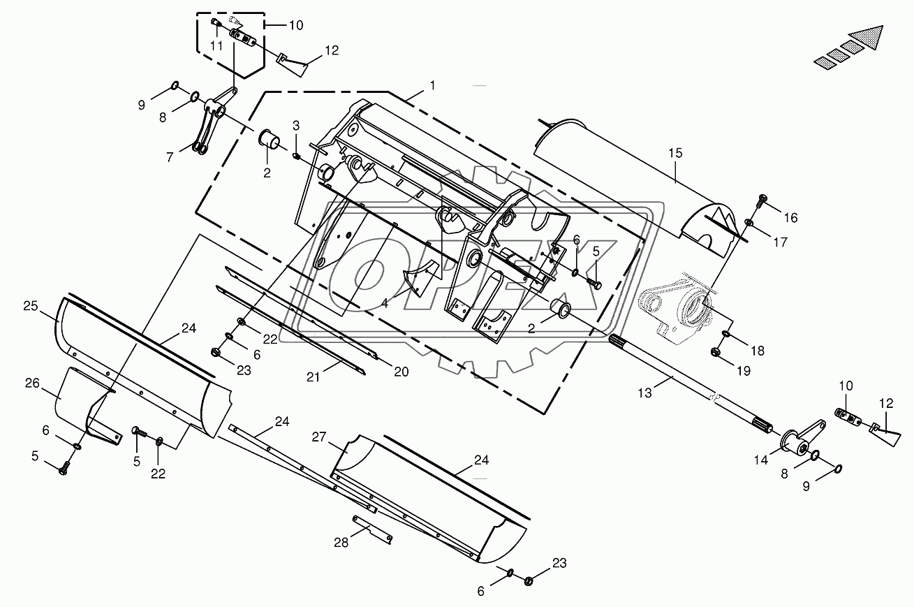 Cracker housing-mounting parts-spring-mounted