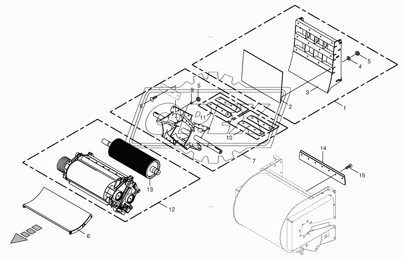 Crop flow-HD parts-not spring-mounted