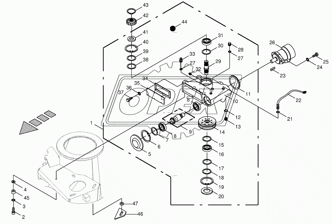 Auger-gearbox