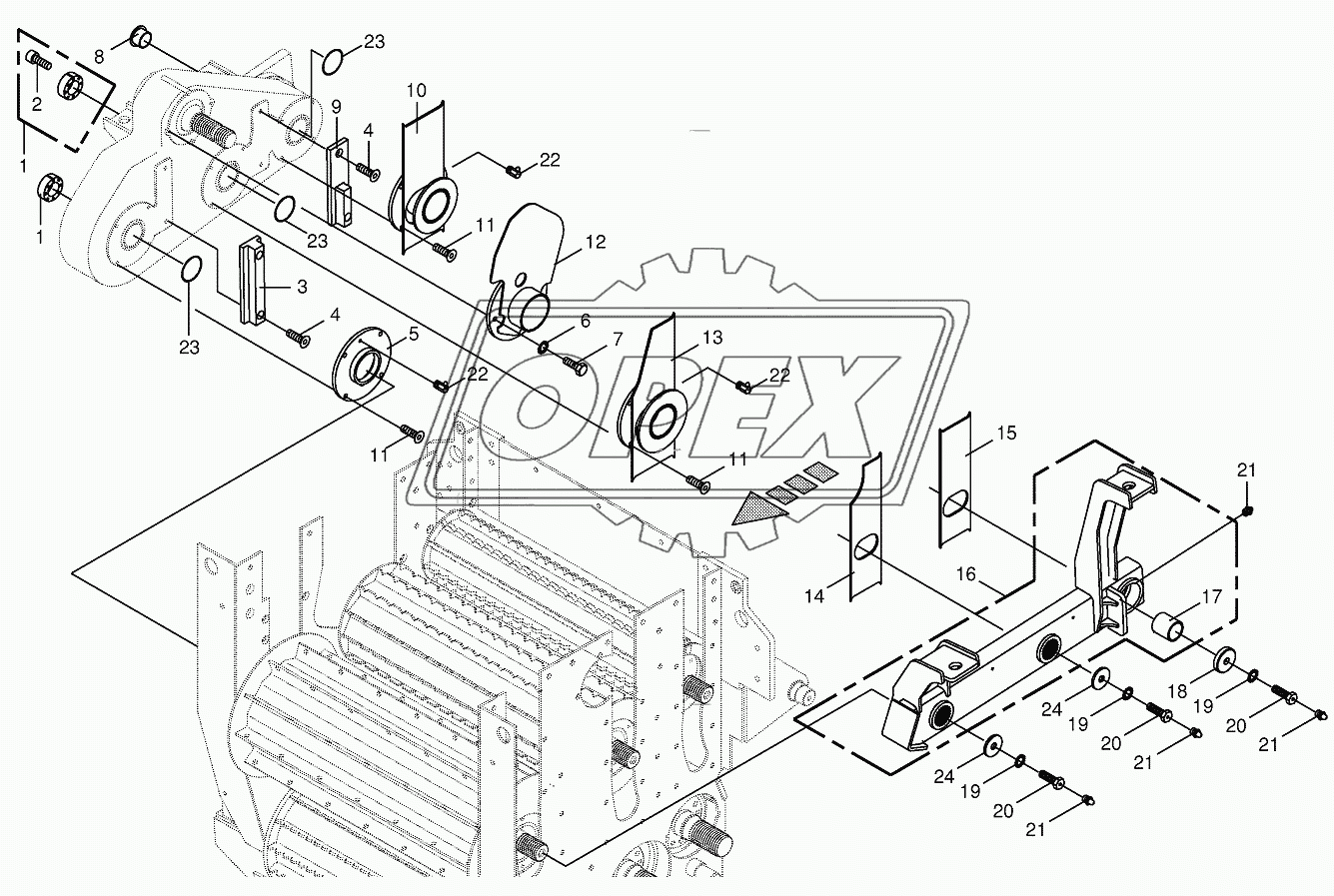 Top feed roller bearing