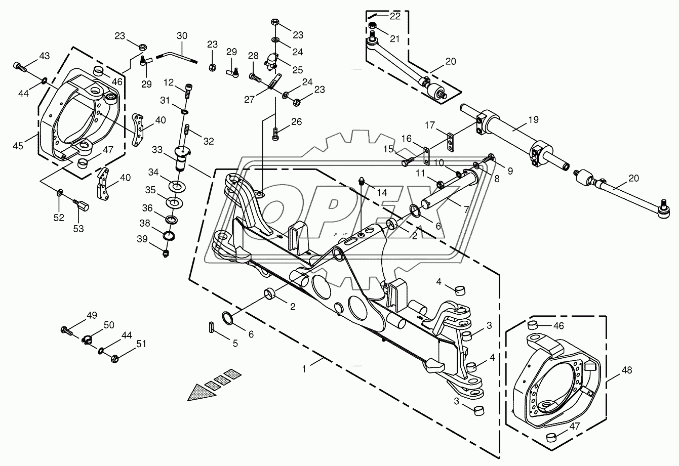 Steering axle