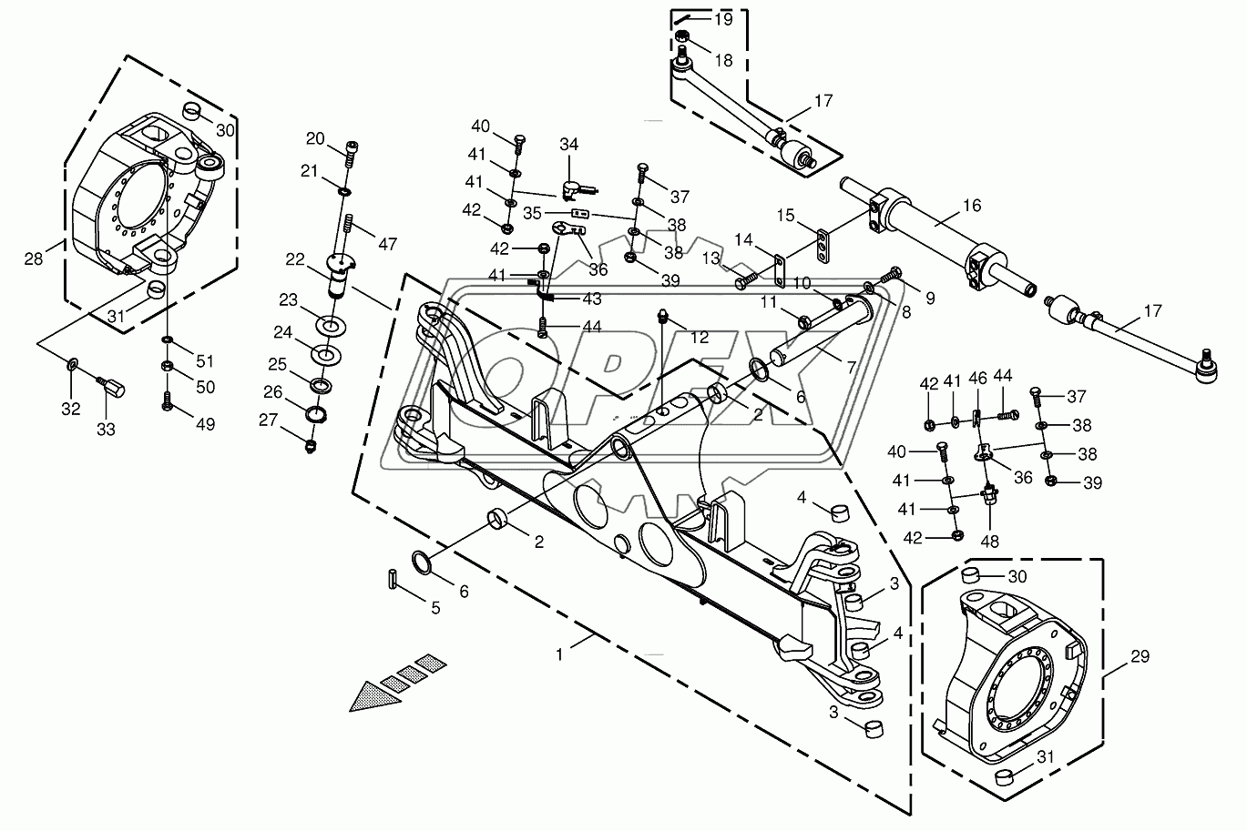 Steering axle