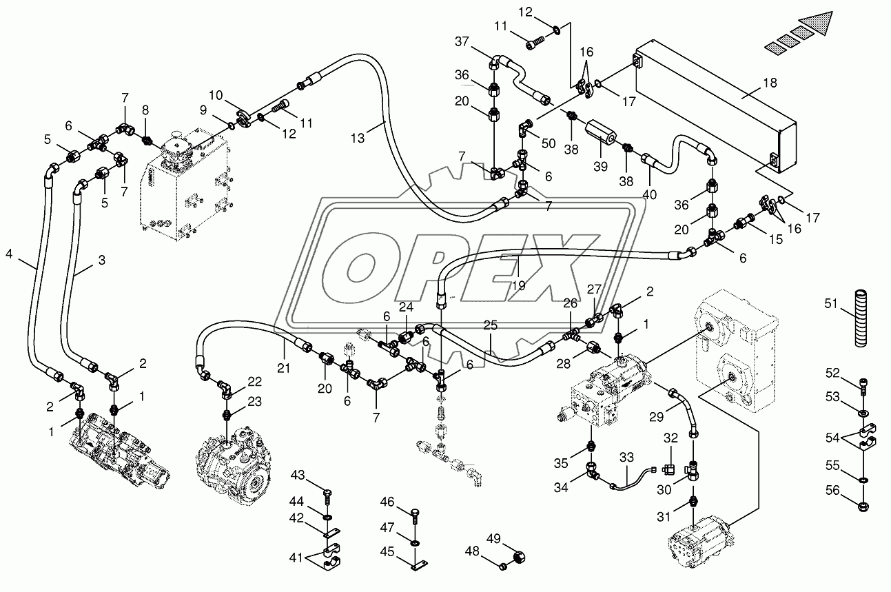 Housing line/oil cooler