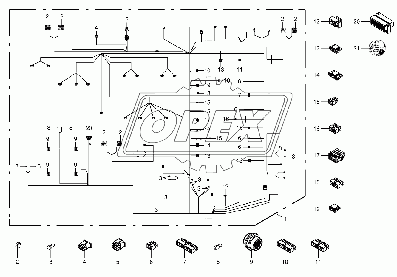 Wiring loom-cab