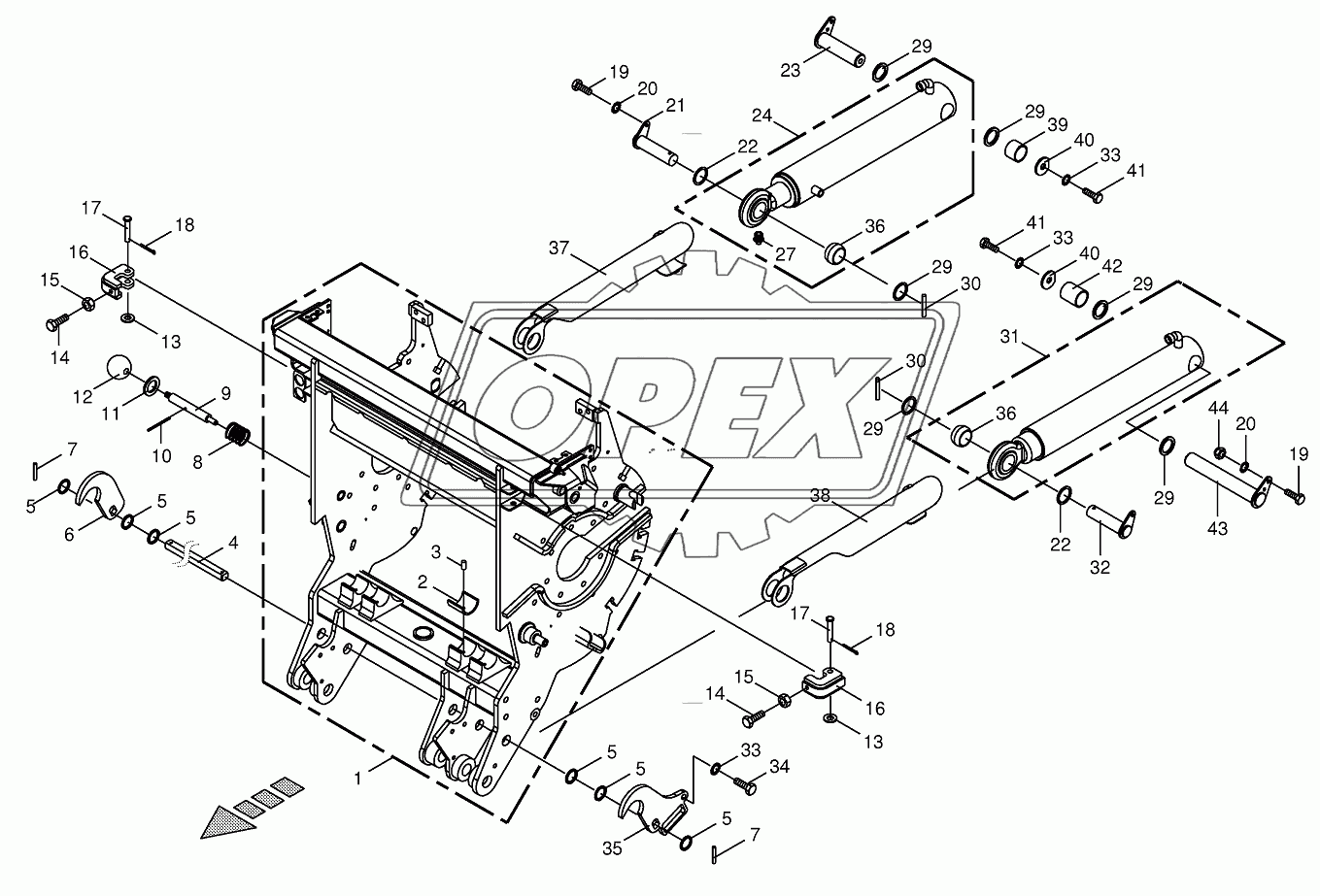 Chopping drum support