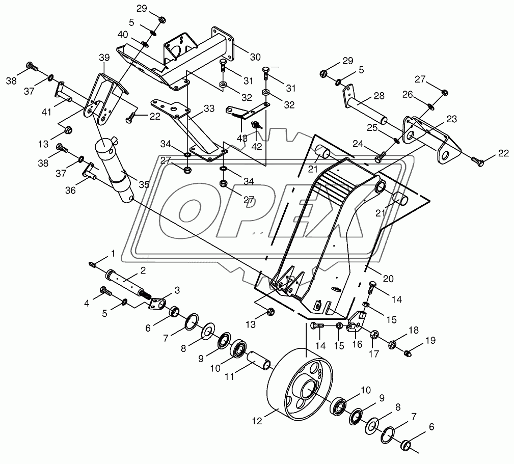 Tensioning device-main drive