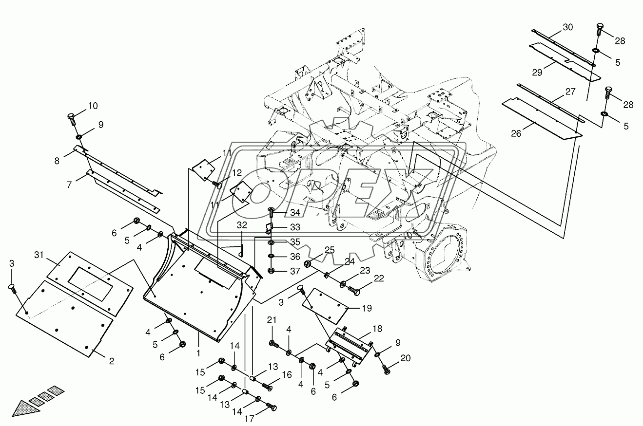 Transfer channel-spring-mounted