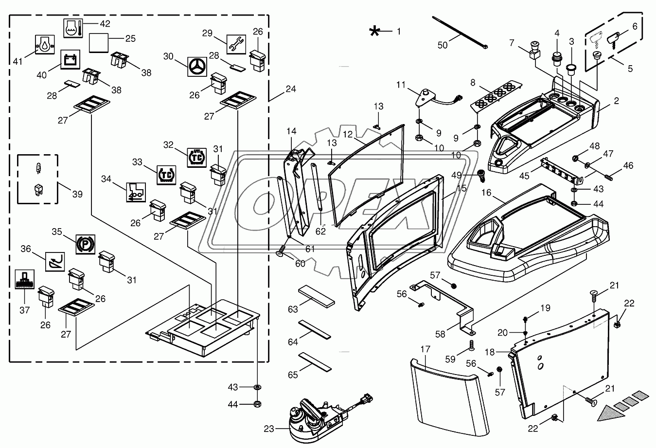 Control box mounting parts