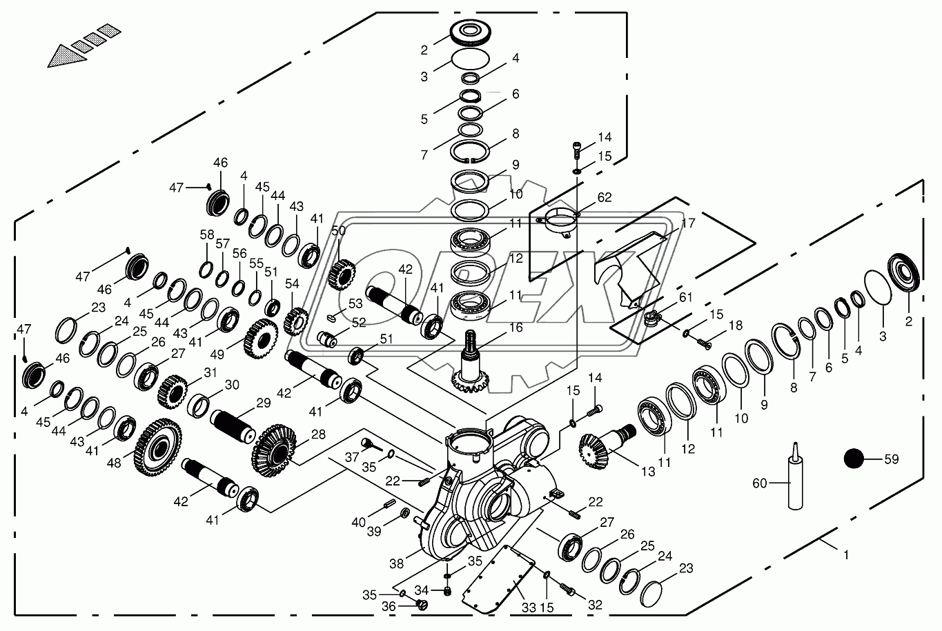 Roller gear below