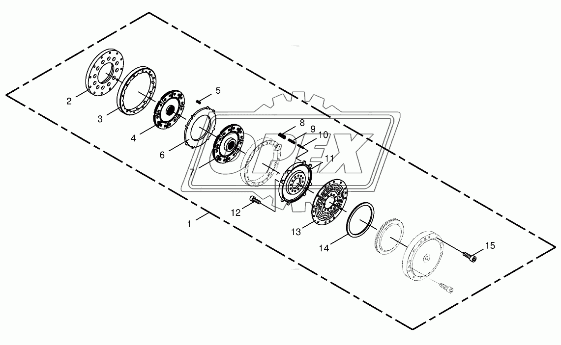 Hydraulic four-surface clutch