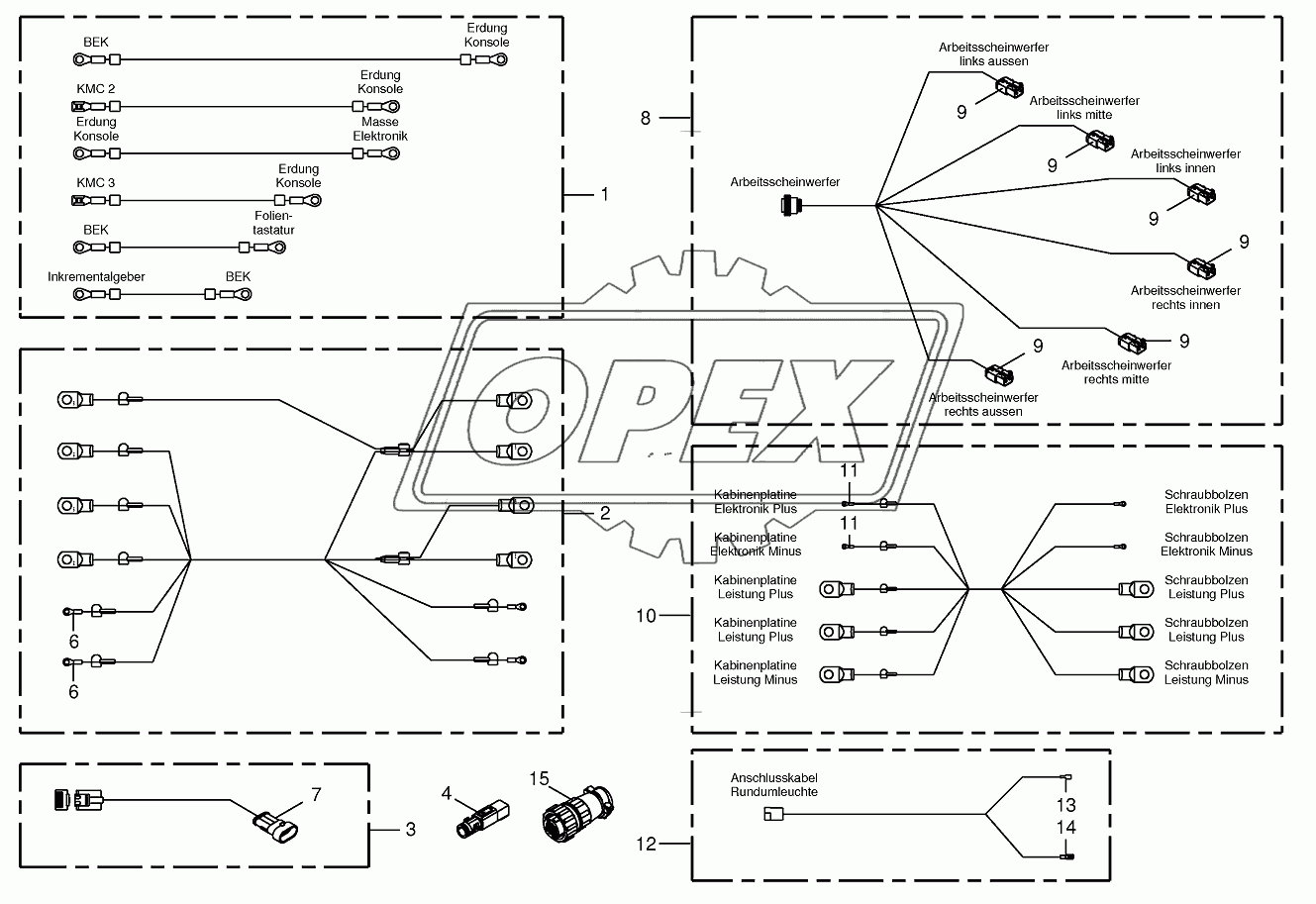 Wiring harness-control box/cab