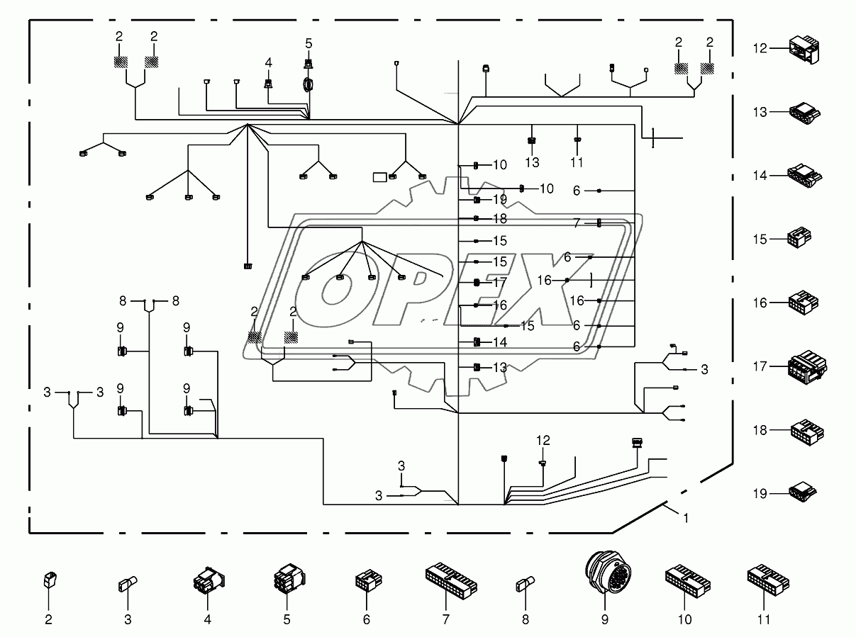 Wiring loom-cab