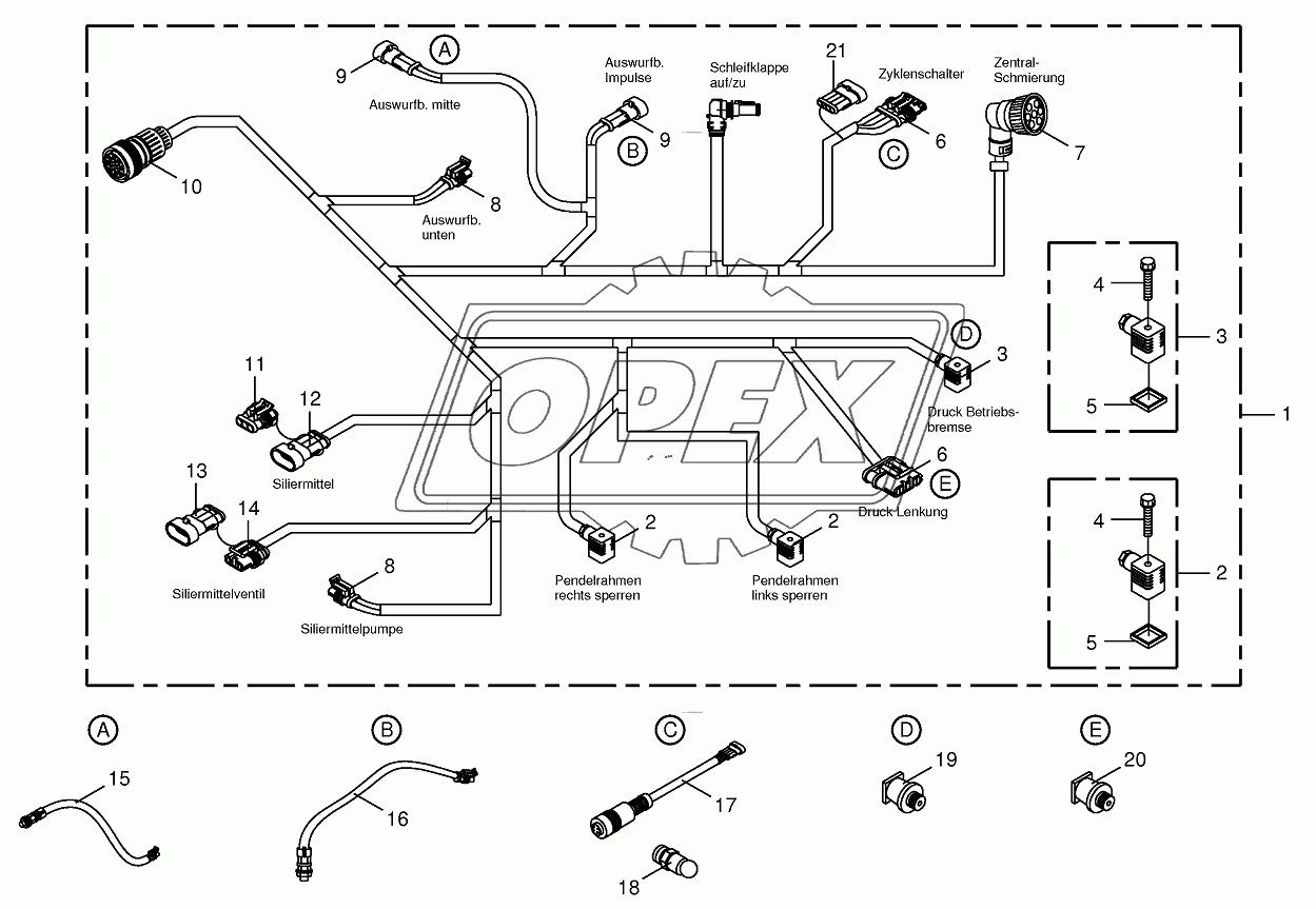 Wiring harness-below the cabin