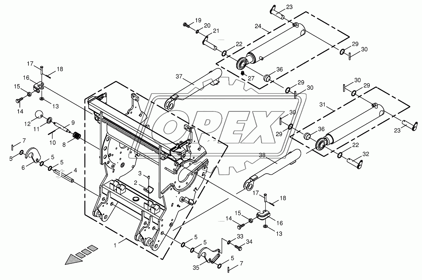 Chopping drum support