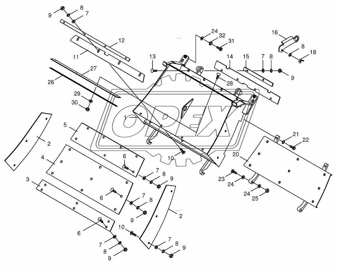 Grass channel-spring-mounted