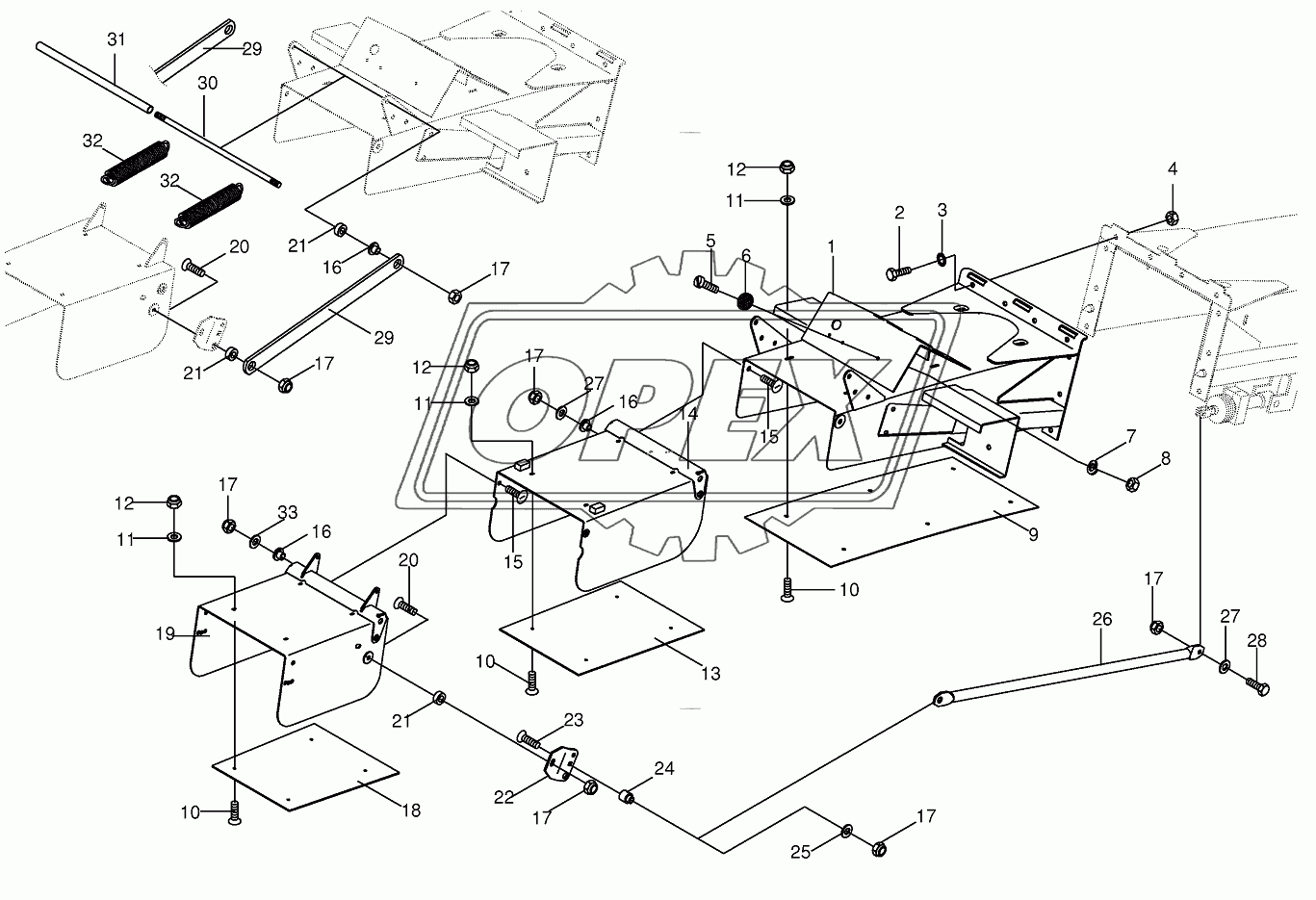 Discharge flap-end piece