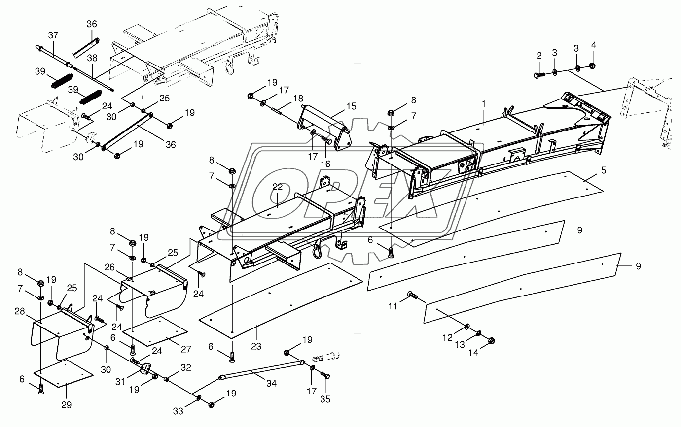 Discharge chute extension 14-row