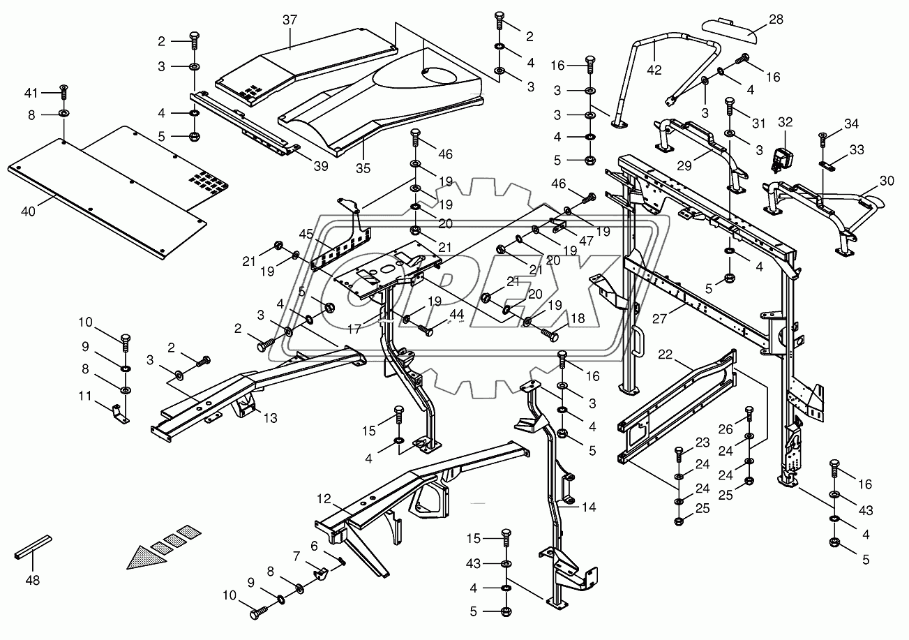 Panelling frame/Cladding-back top