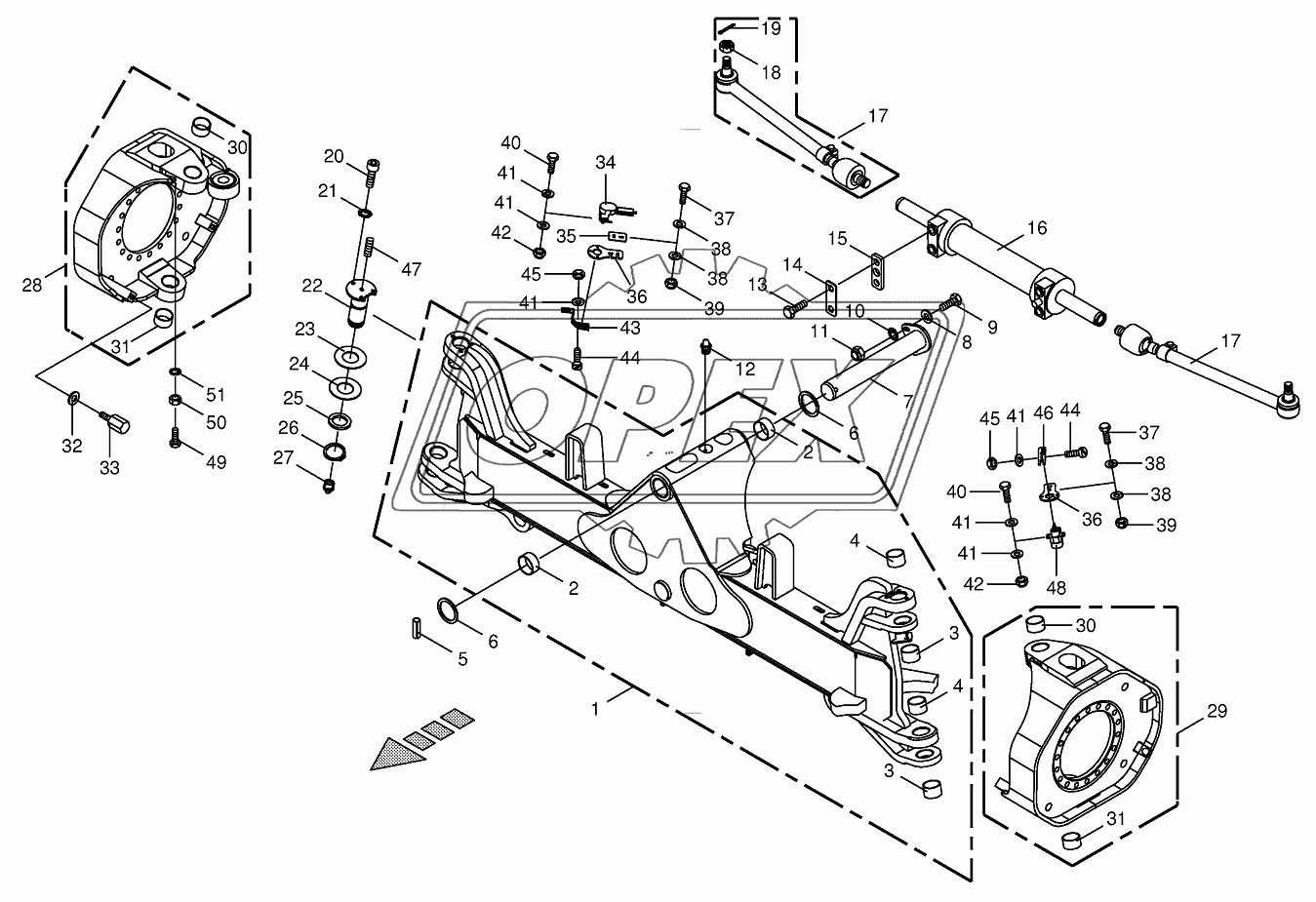 Steering axle