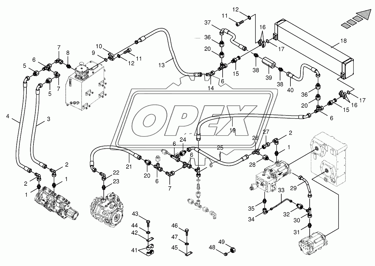 Housing line/oil cooler