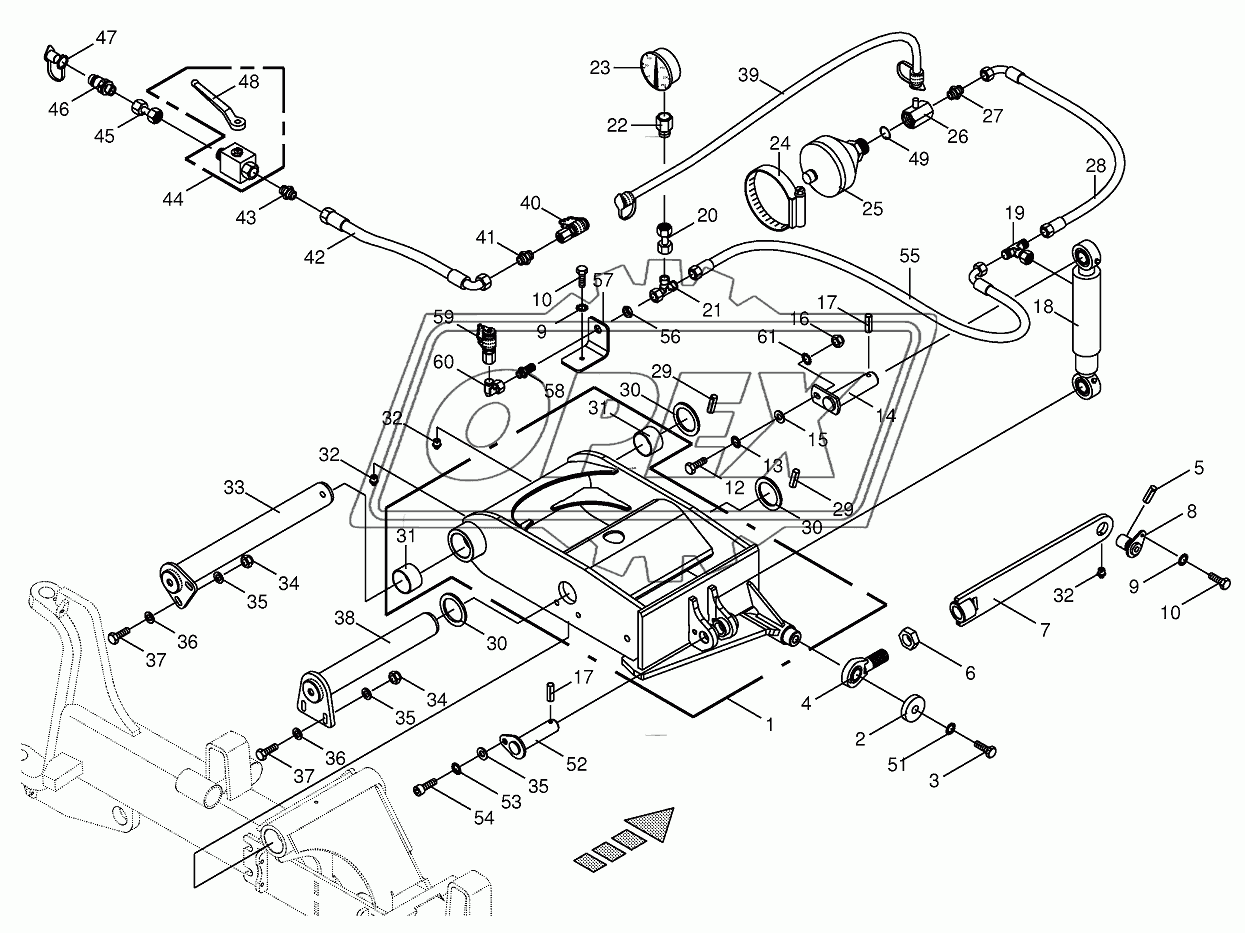 Steering axle rocker arm