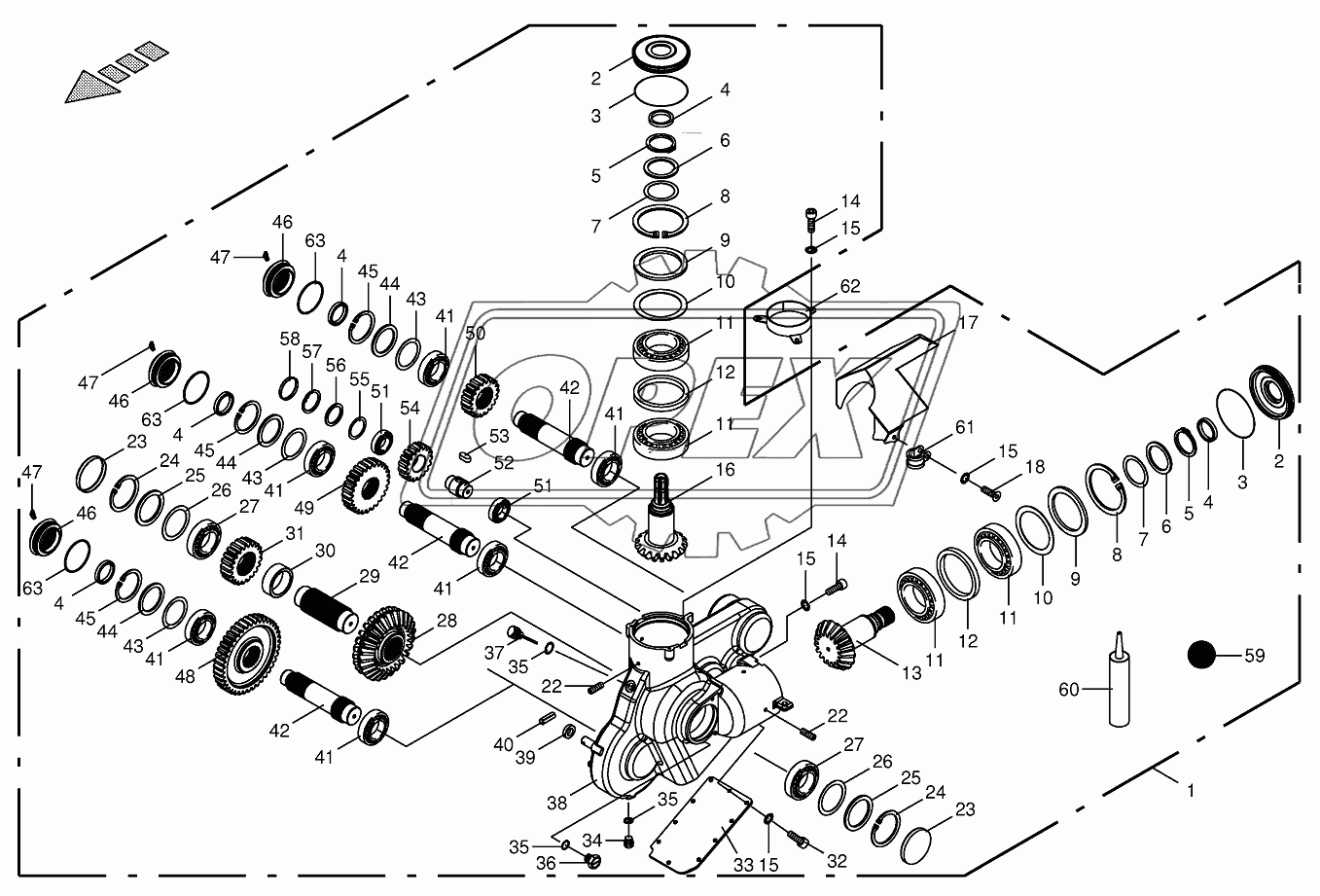 Roller gear below