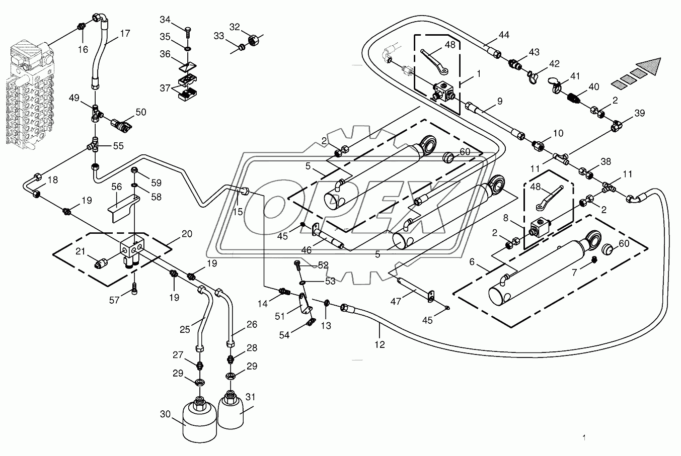 Hydraulics-lift 12/14 row 805001-831500