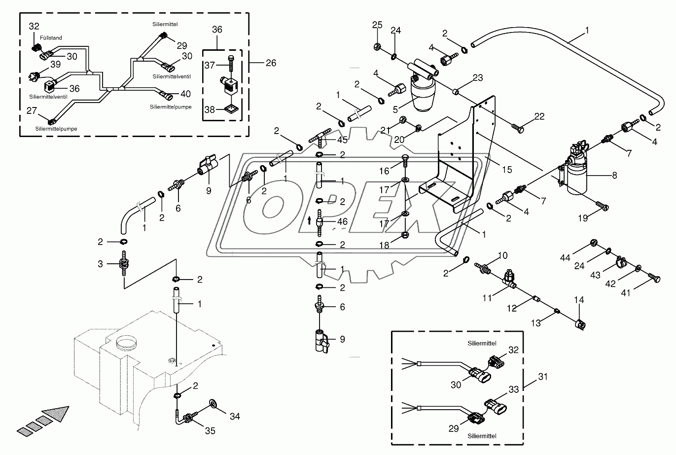 Silage agent system/Wiring harness