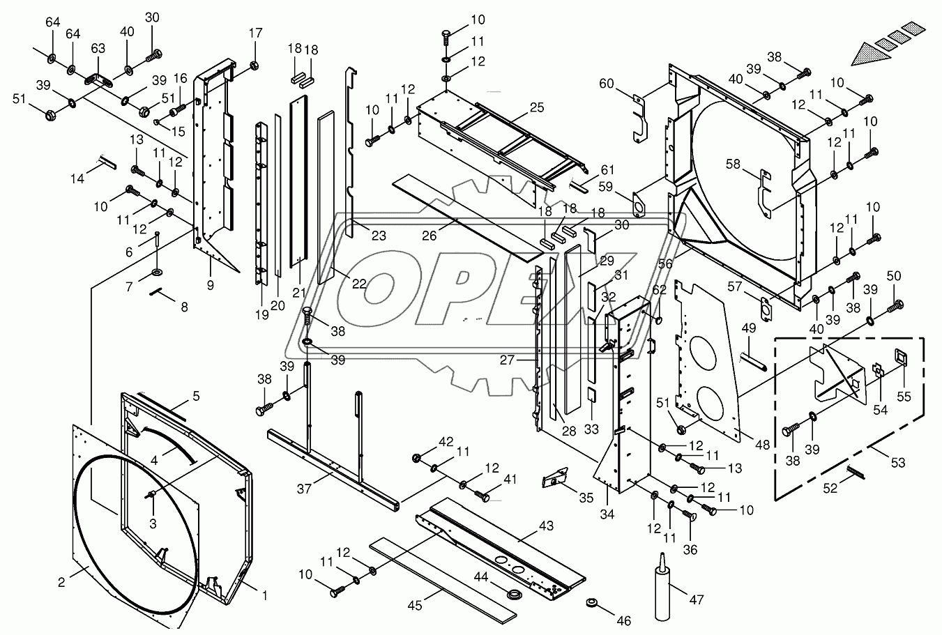 Radiator frame/radiator door