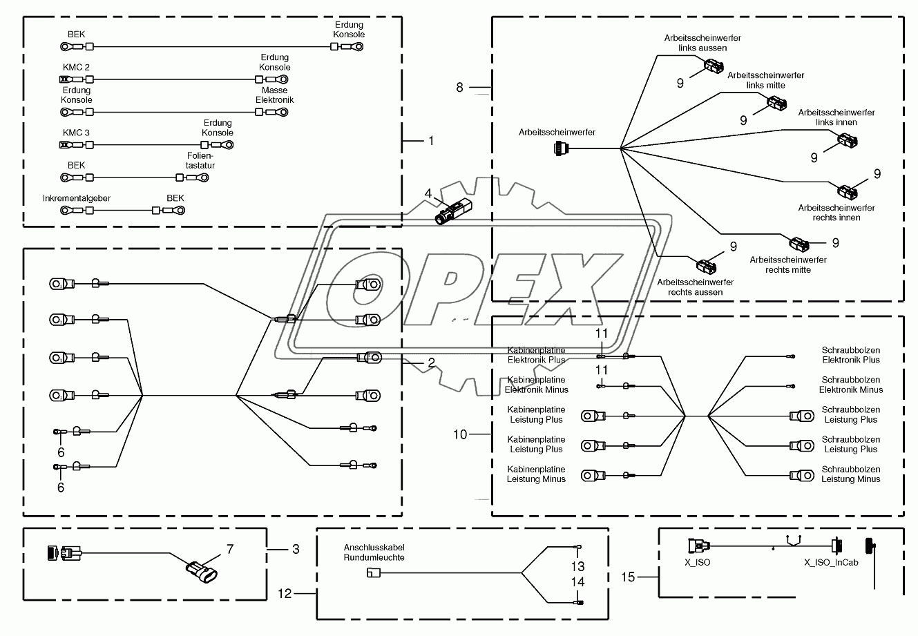 Wiring harness-control box/cab