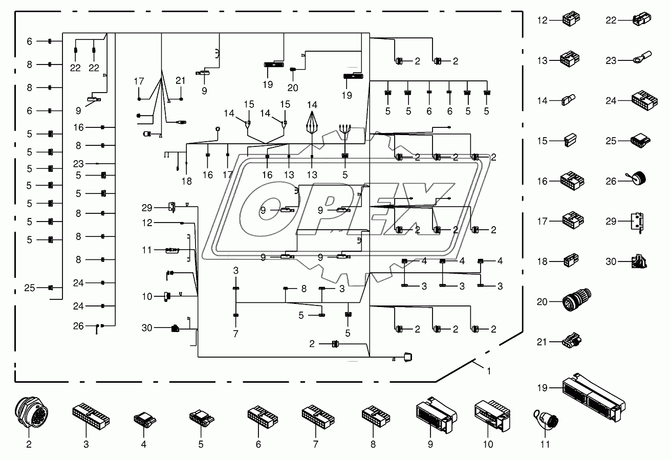 Wiring harness-panel 795000-805000