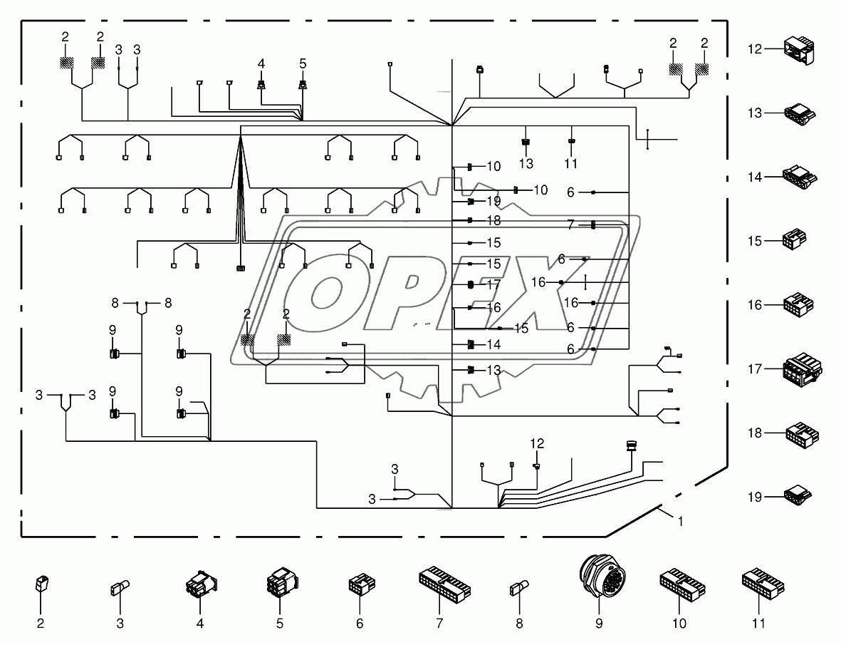 Wiring loom-cab 795000-805000