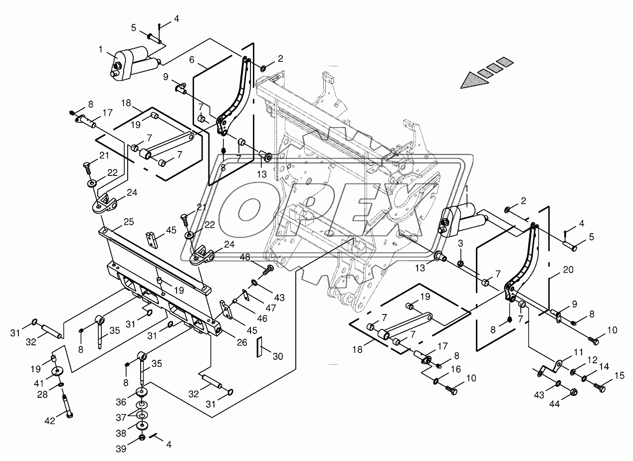 Shear bar adjustment