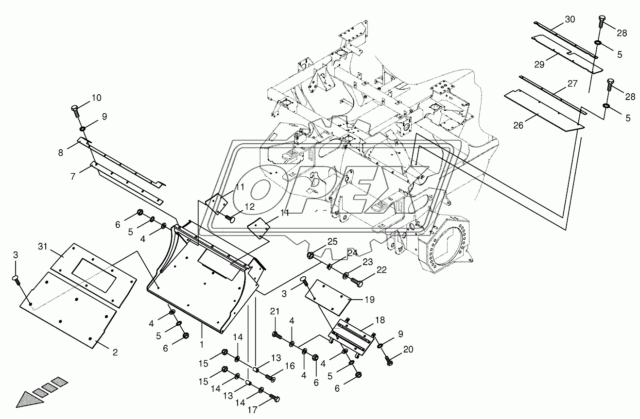 Transfer channel-spring-mounted