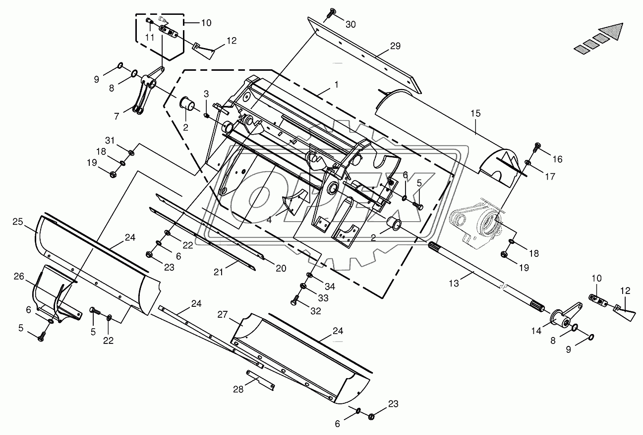 Cracker housing-mounting parts-spring-mounted