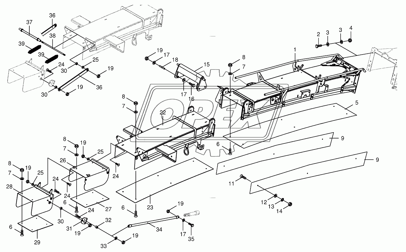 Discharge chute extension 14-row-optional