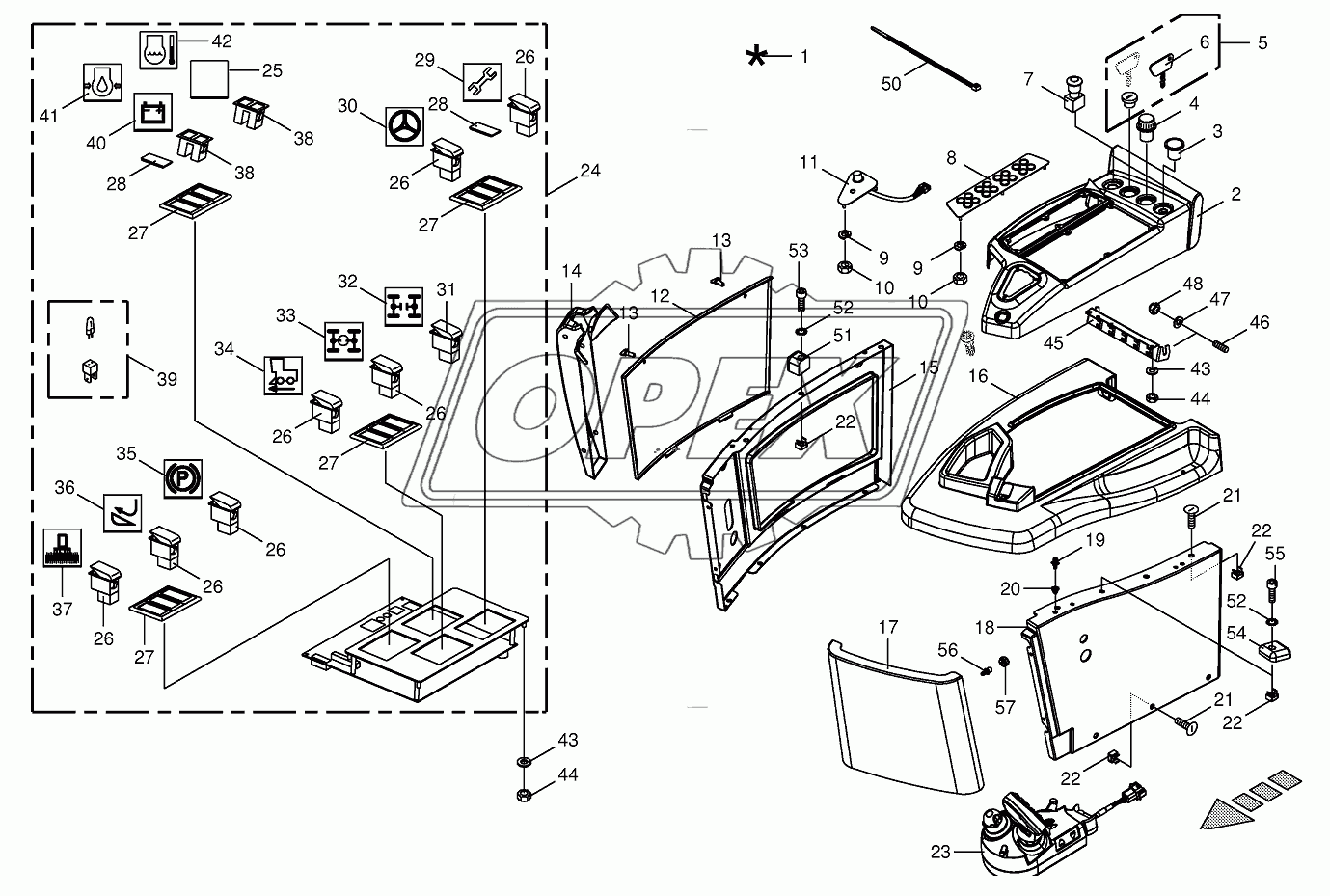 Control box mounting parts