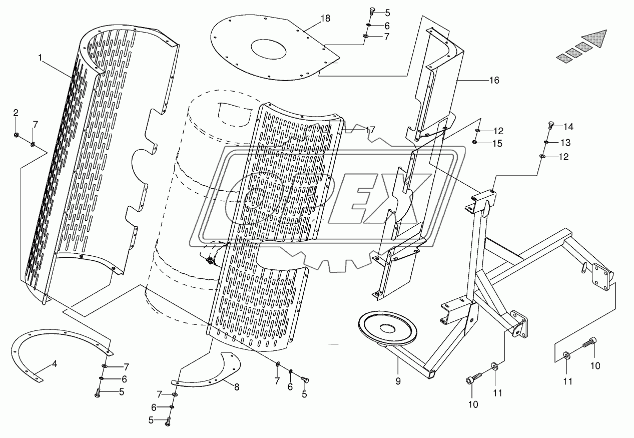 Exhaust gas equipment