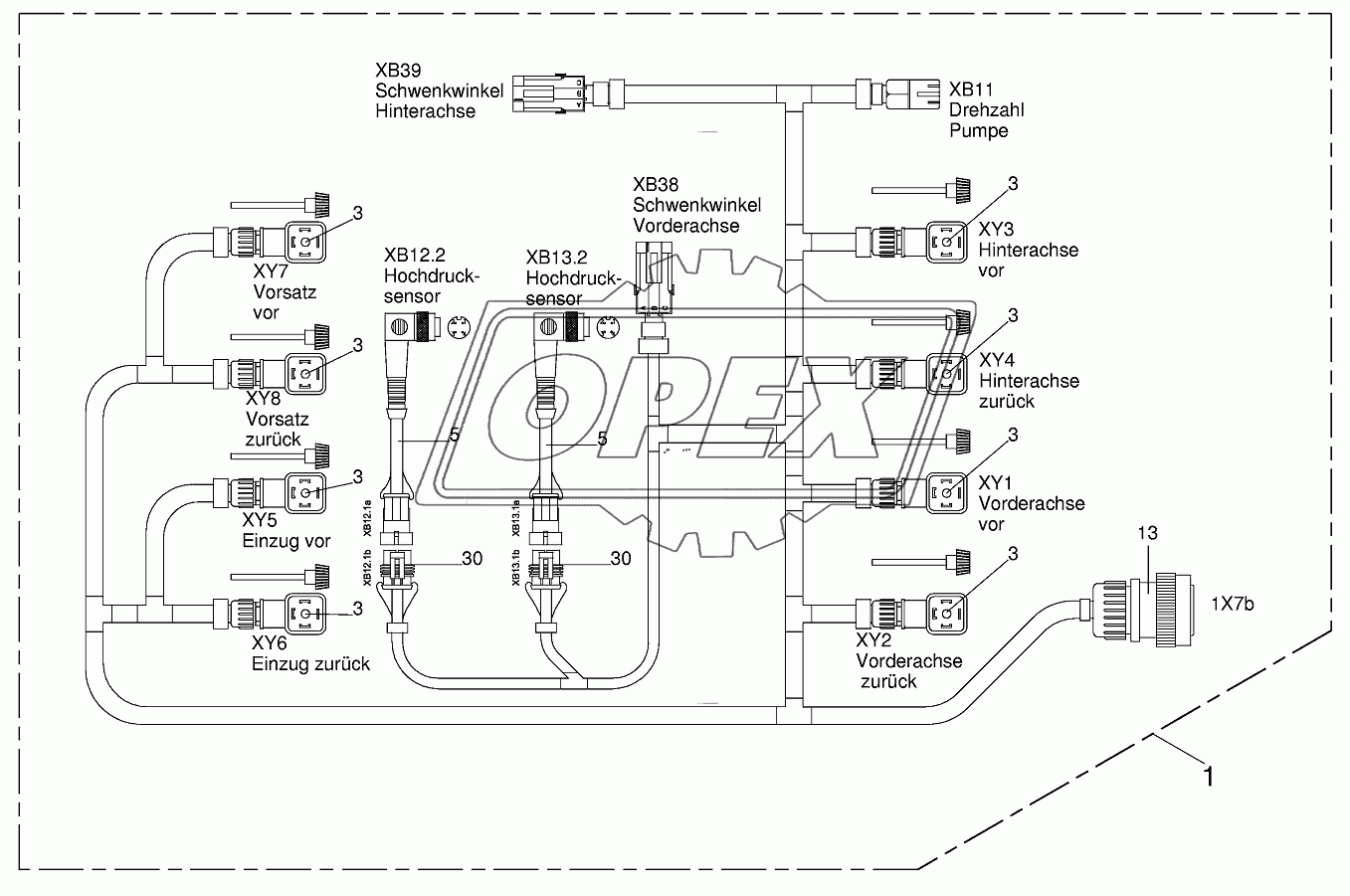 Wiring loom hydraulic pumps