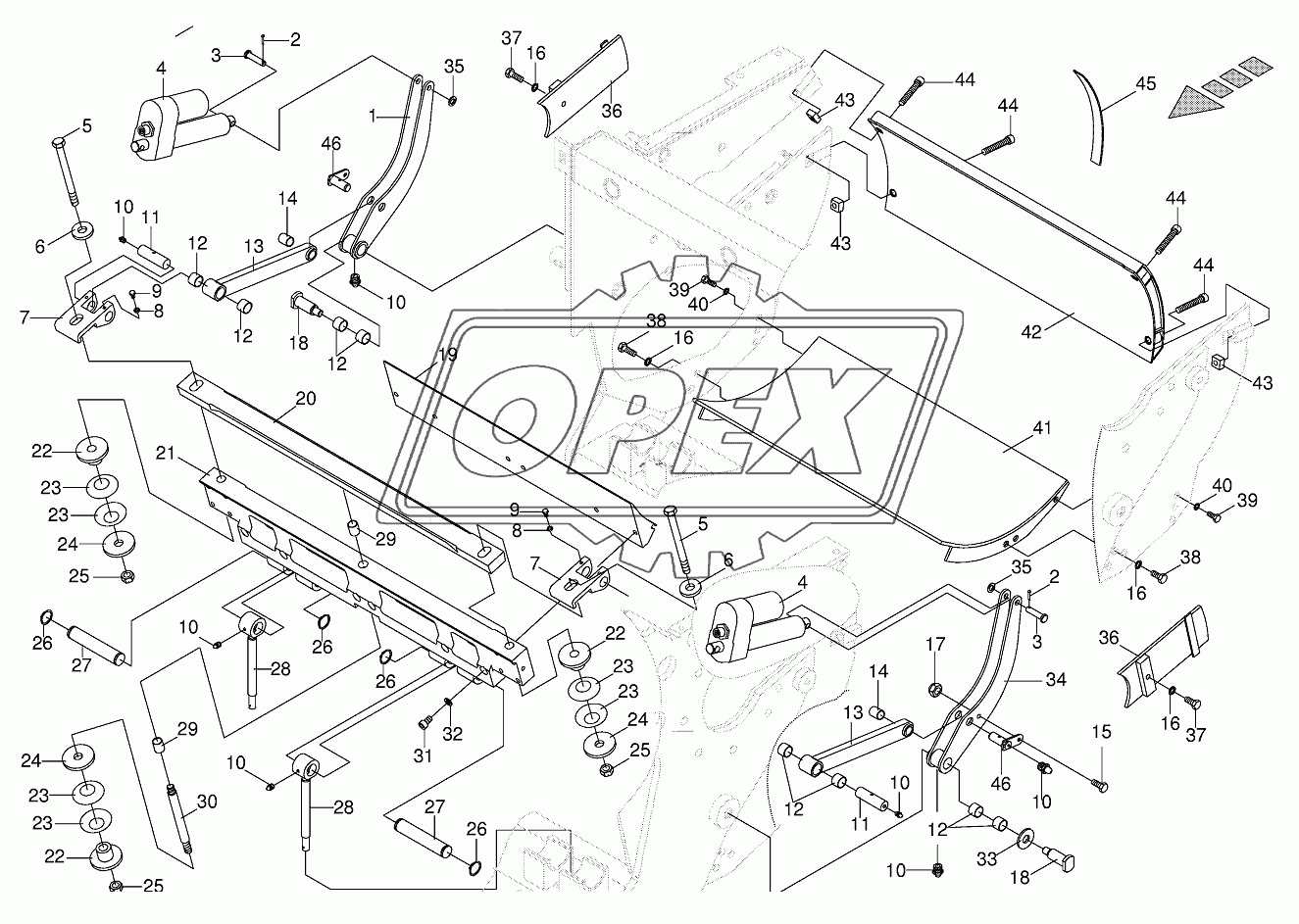 Shear bar adjustment